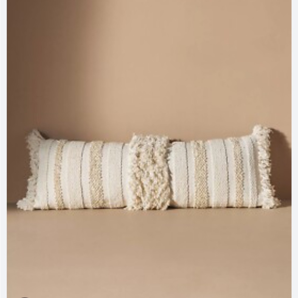 Anthropologie Textured Indira Pillow - White